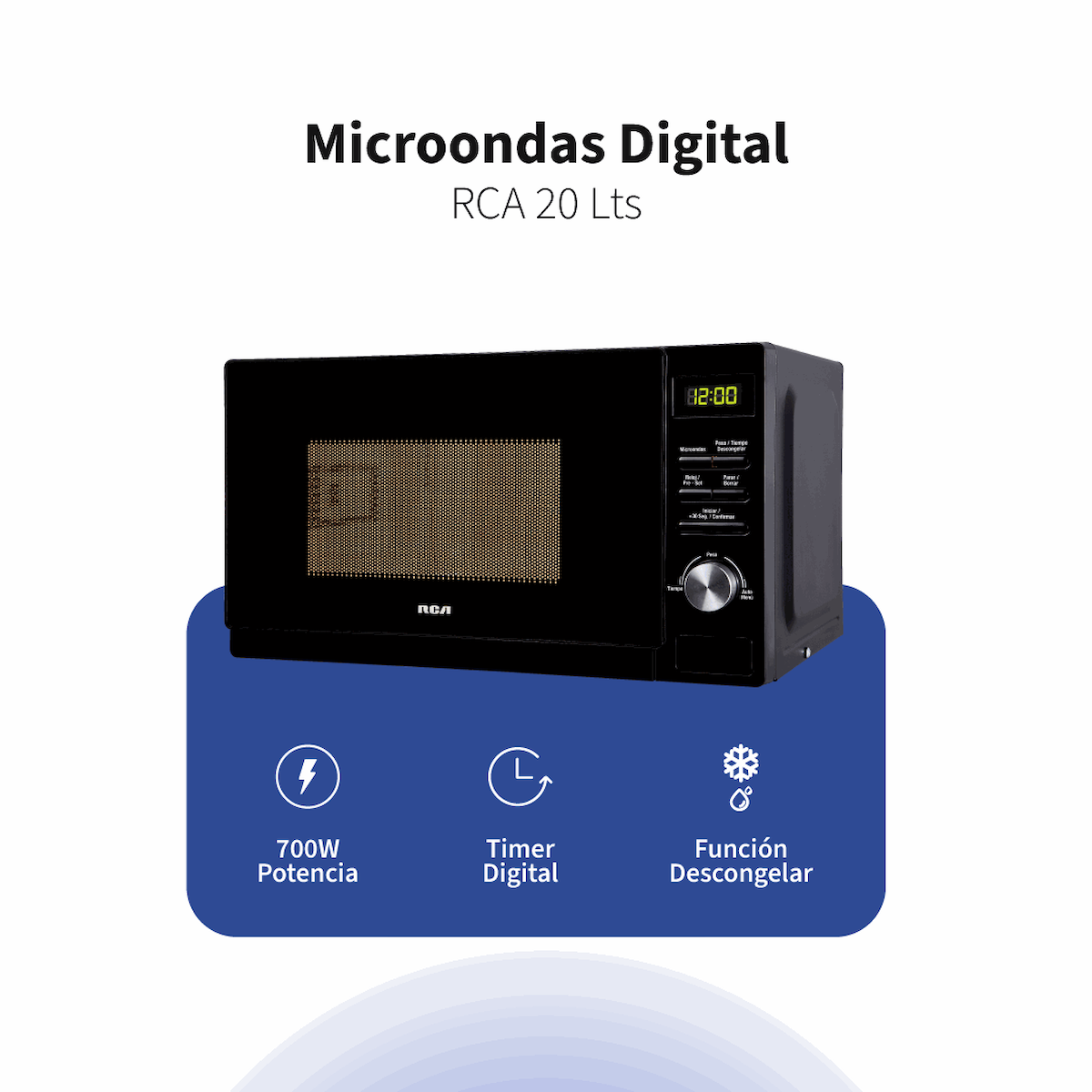 Microondas RCA 20Lts Digital Negro R100DIG20