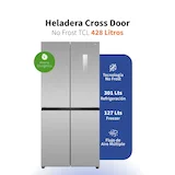 Heladera TCL Inverter Cross Door No Frost P460CDN 428 Lts
